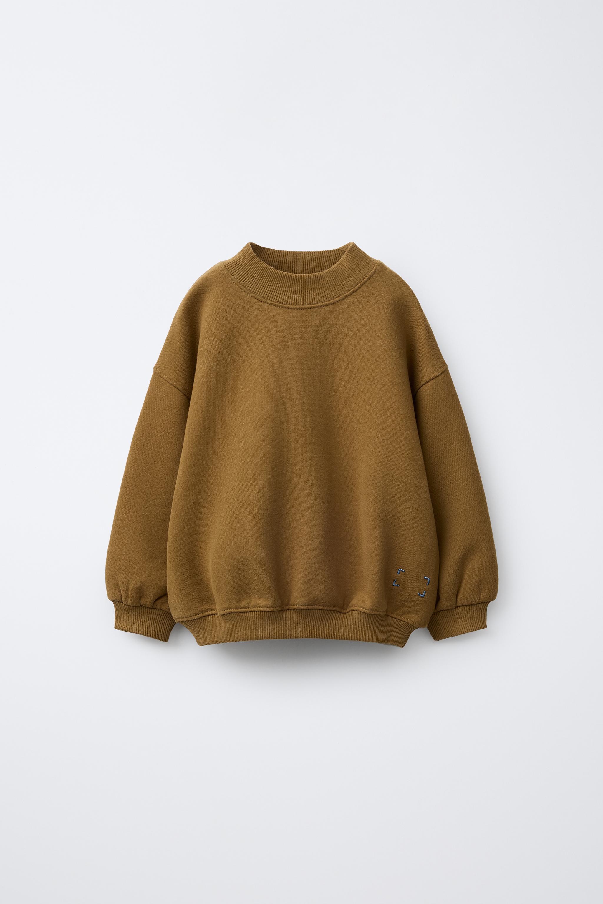 PLAIN MOCK NECK SWEATSHIRT